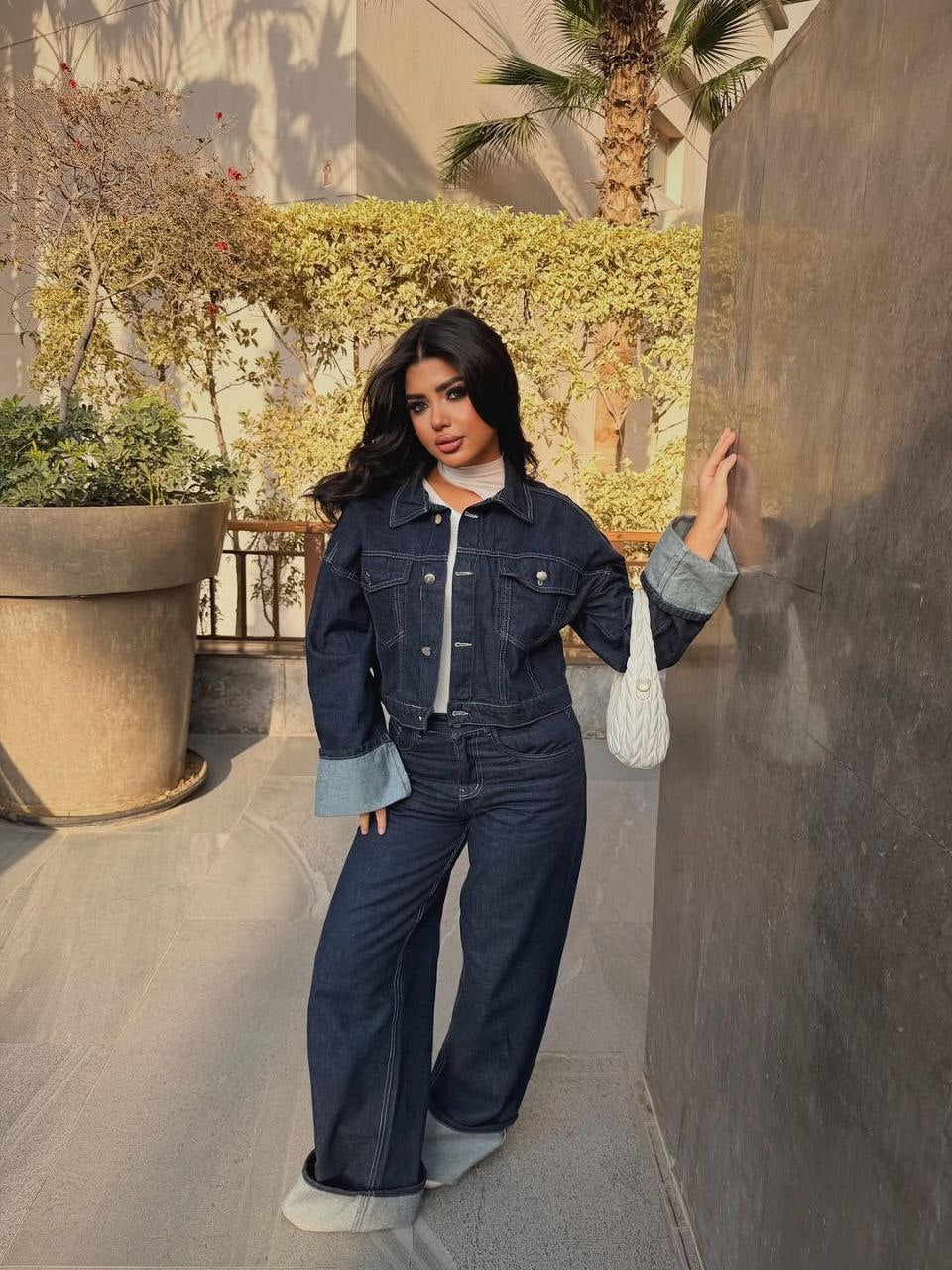 Denim suit