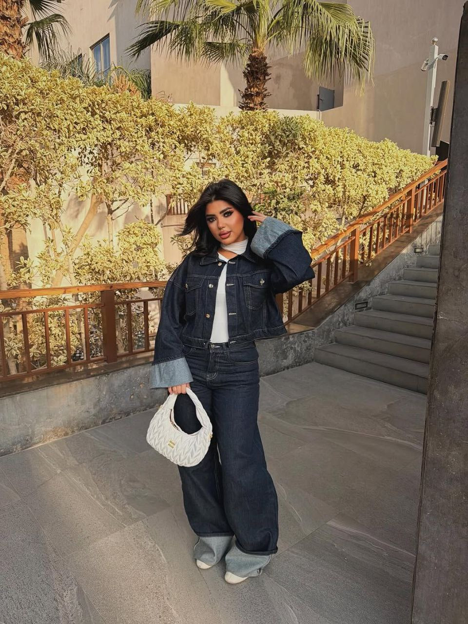 Denim suit