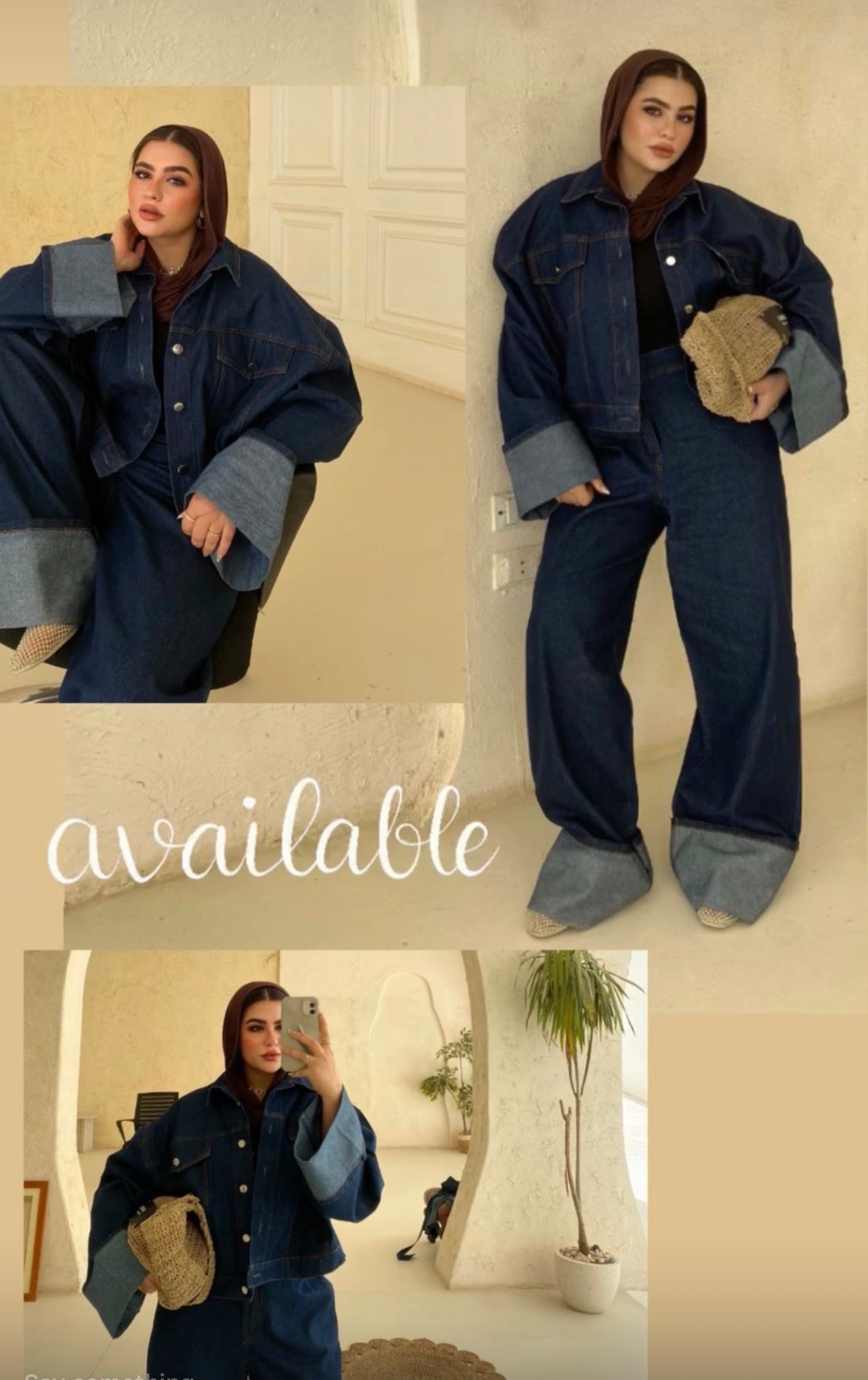 Denim suit
